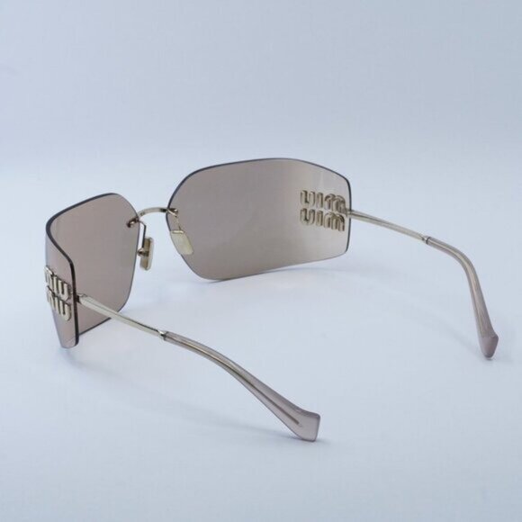 Miu Miu MU54YS ZVN20F Geometric Sunglasses - Gold/Pink Mirror main image 9